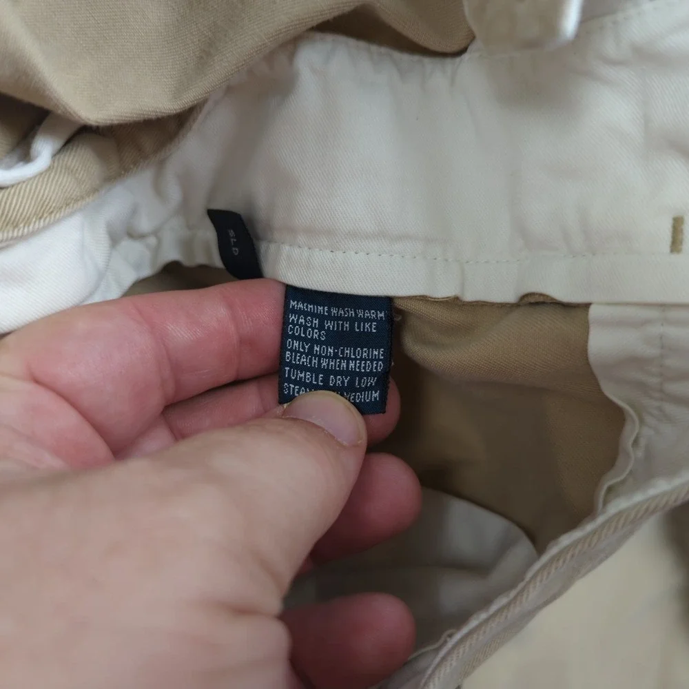 Vtg Polo Ralph Lauren Pants Men 36x30 Khaki Hammond Pleated Cuffed Preppy Office